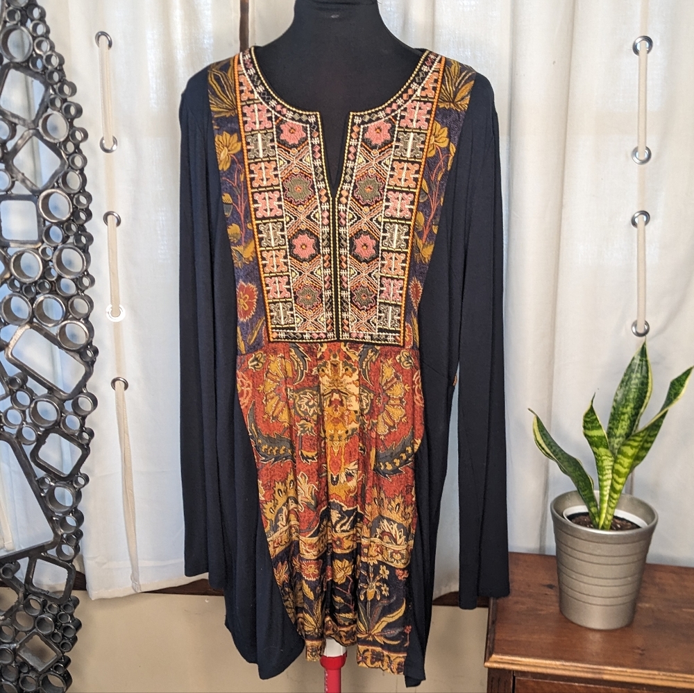 Soft Surroundings floral long sleeve dress Large